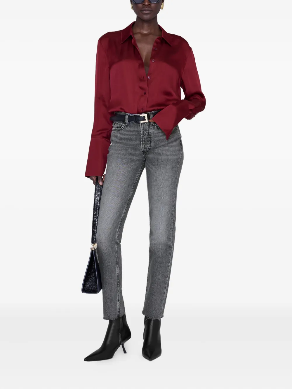 Anine Bing Amanda Shirt In Red