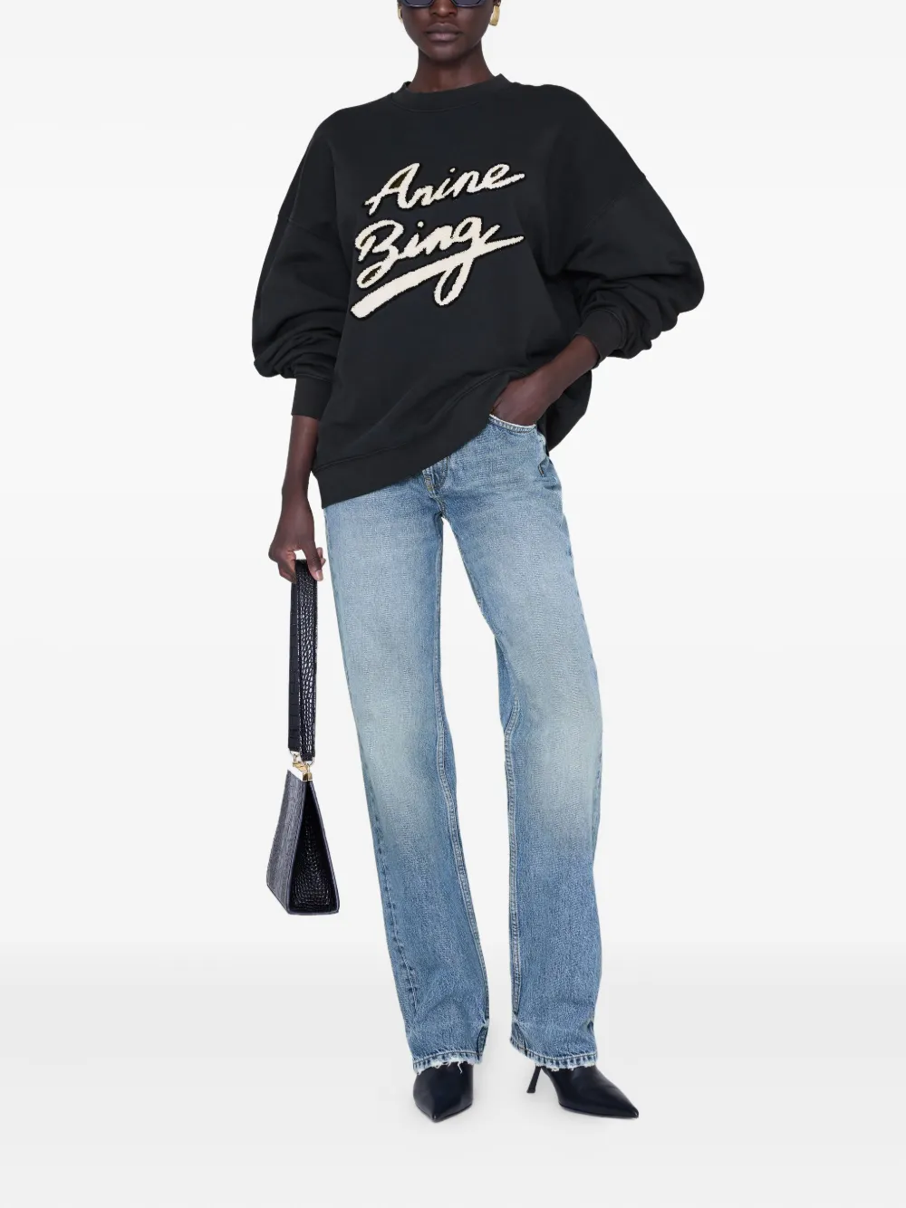 Anine Bing Miles Sweatshirt In Black