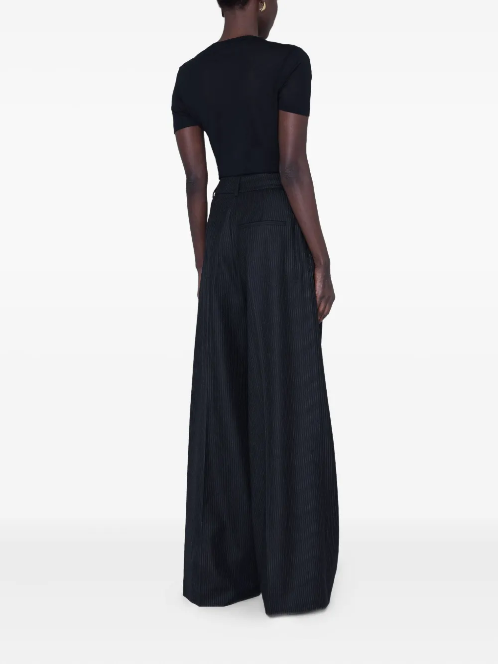 Anine Bing Lou Palazzo Trousers In Black