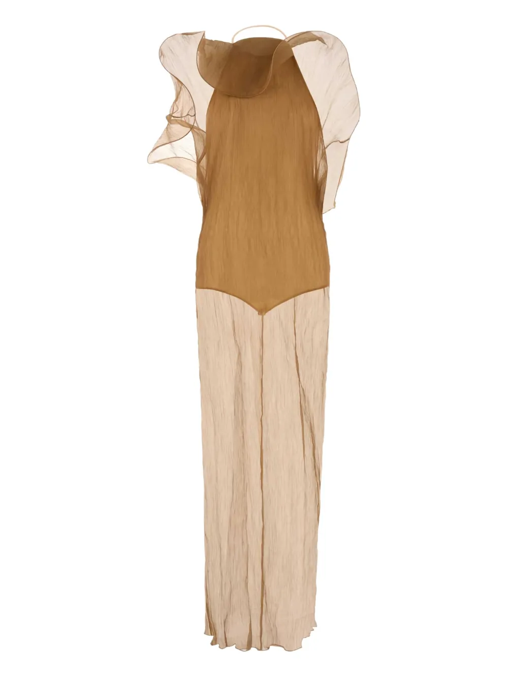 Magda Butrym ruffled crepe maxi dress | Neutrals | Image 1
