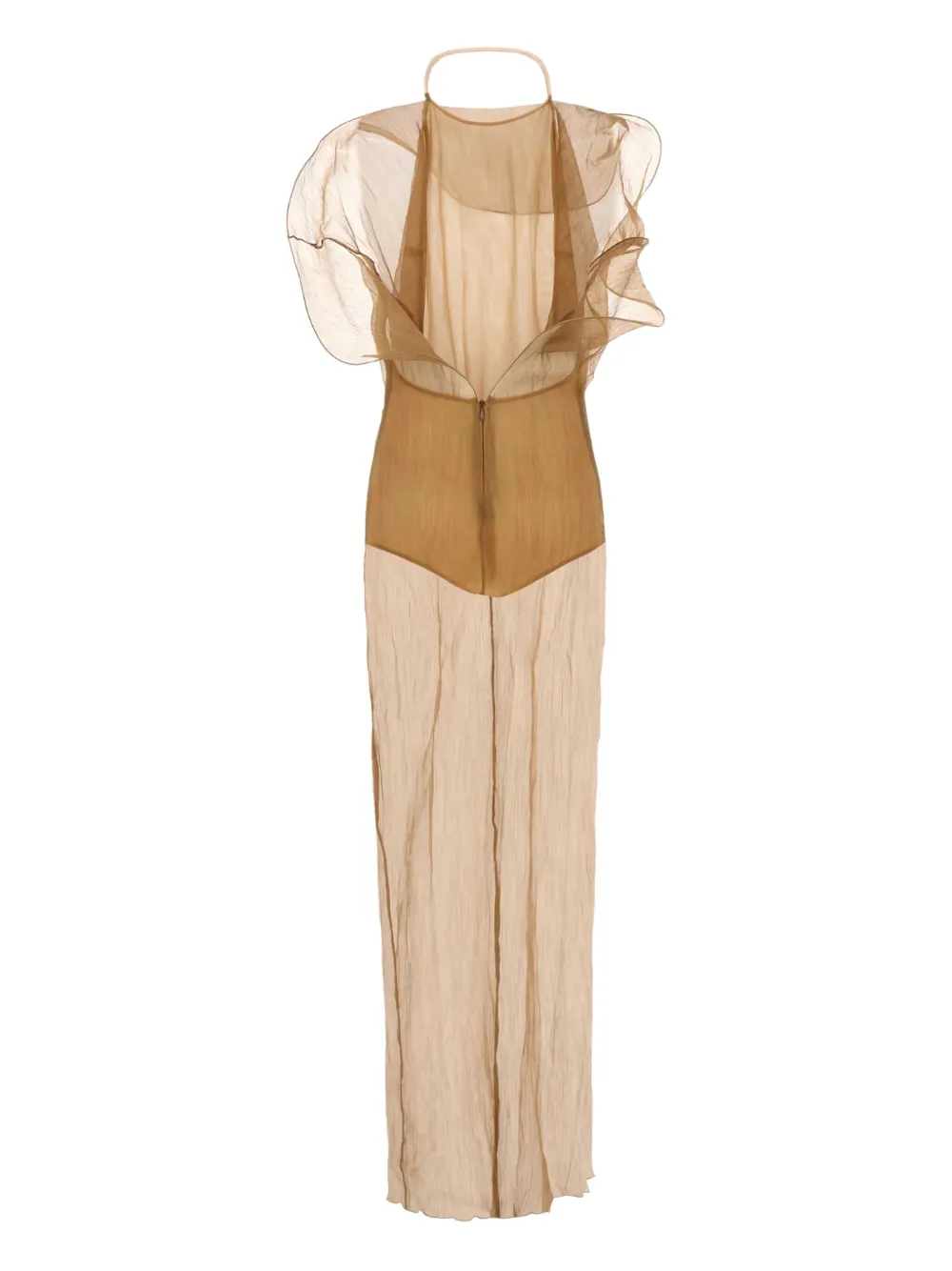 Magda Butrym Crêpe maxi-jurk met ruches - Beige