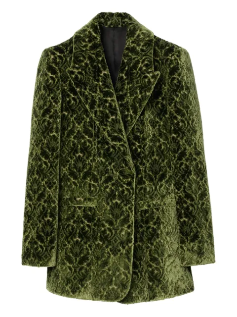 Burberry velvet-effect peak-lapel blazer