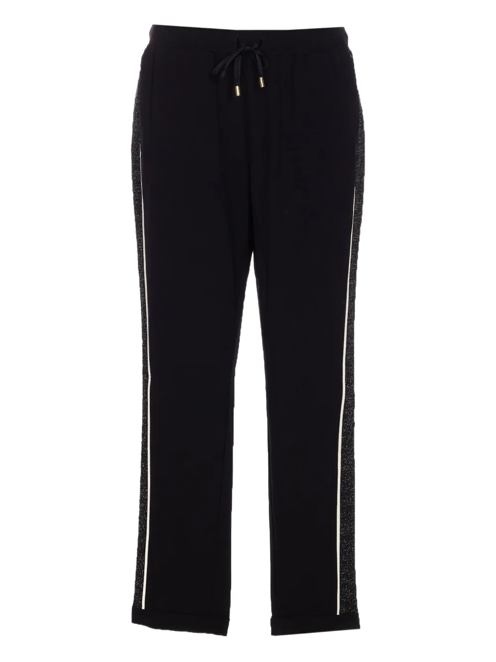 LIU JO metallic-panelling drawstring track pants | Black | Image 1