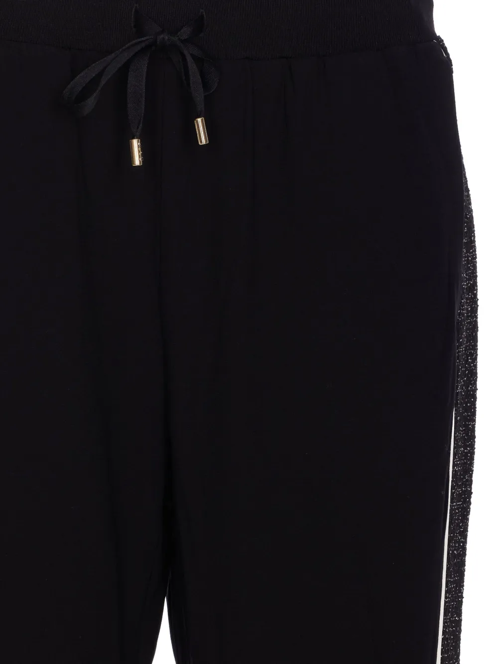 Liu •jo Metallic-panelling Drawstring Track Pants In Black