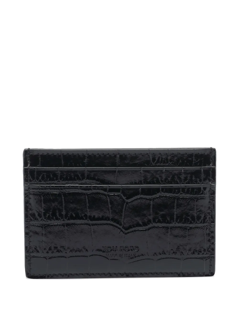 TOM FORD crocodile-effect cardholder | Black | Image 1
