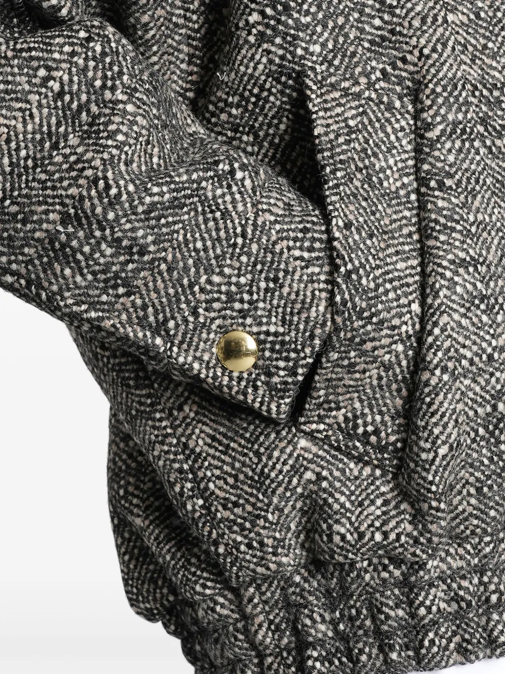 Darkpark Herringbone-pattern Bomber Jacket In Gray