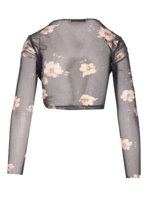 MAR DE MARGARITAS floral-print mesh top