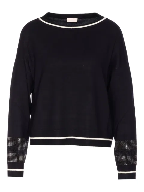 LIU JO rhinestone-embellished round-neck top