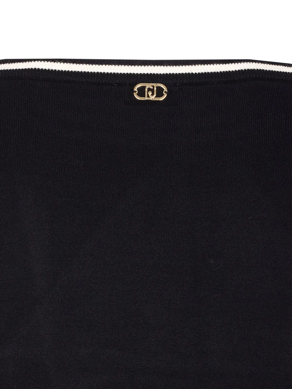 Liu •jo Rhinestone-embellished Round-neck Top In Black