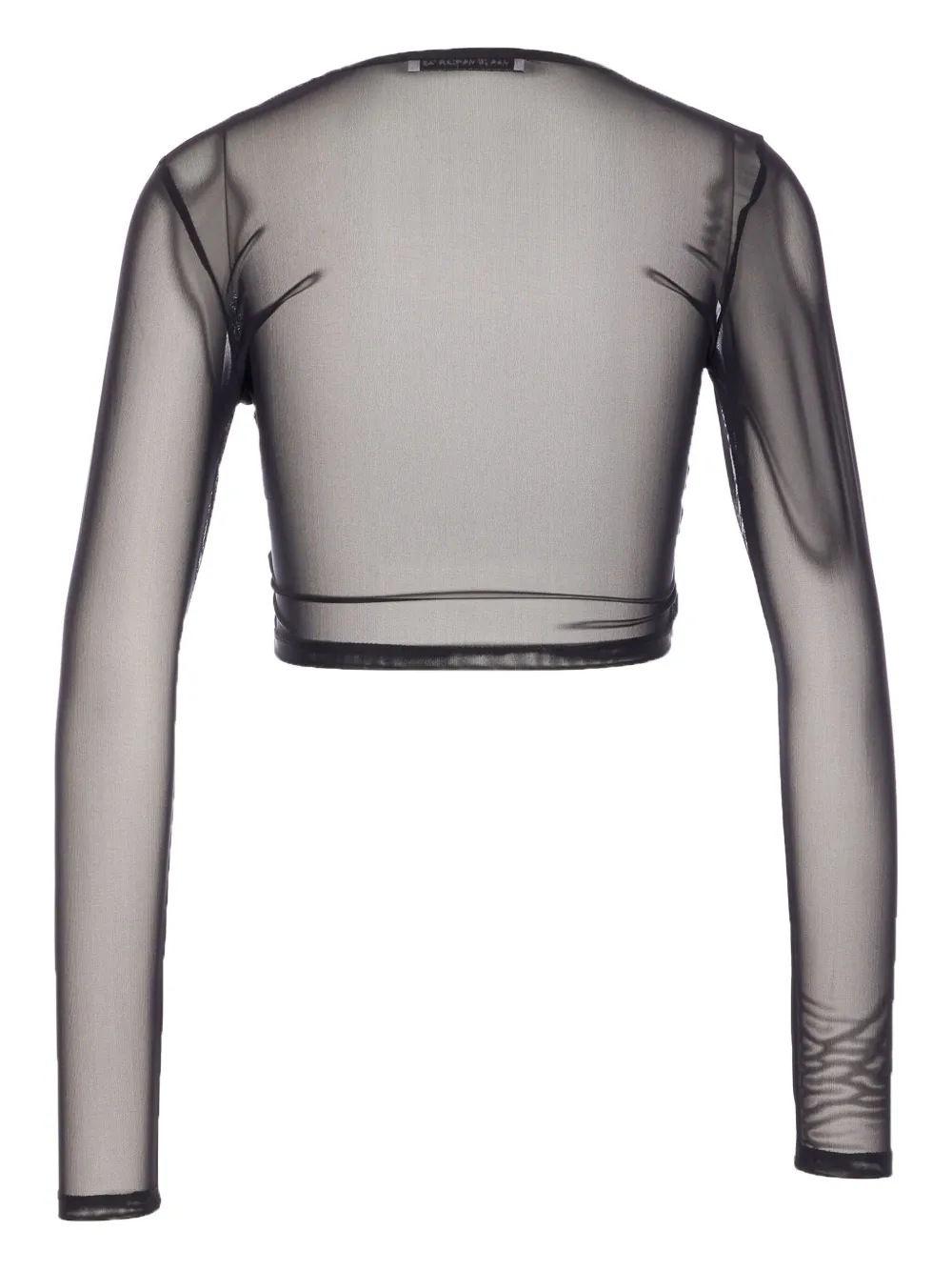 Mar De Margaritas Mesh Crew-neck Top In Black