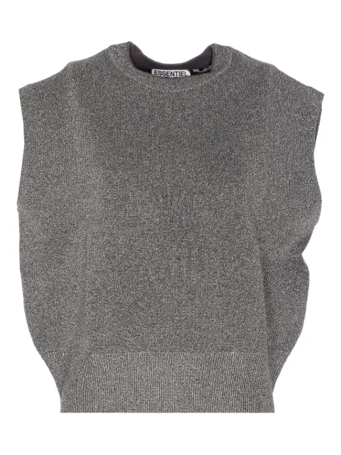 Essentiel Antwerp crew-neck metallic-effect vest