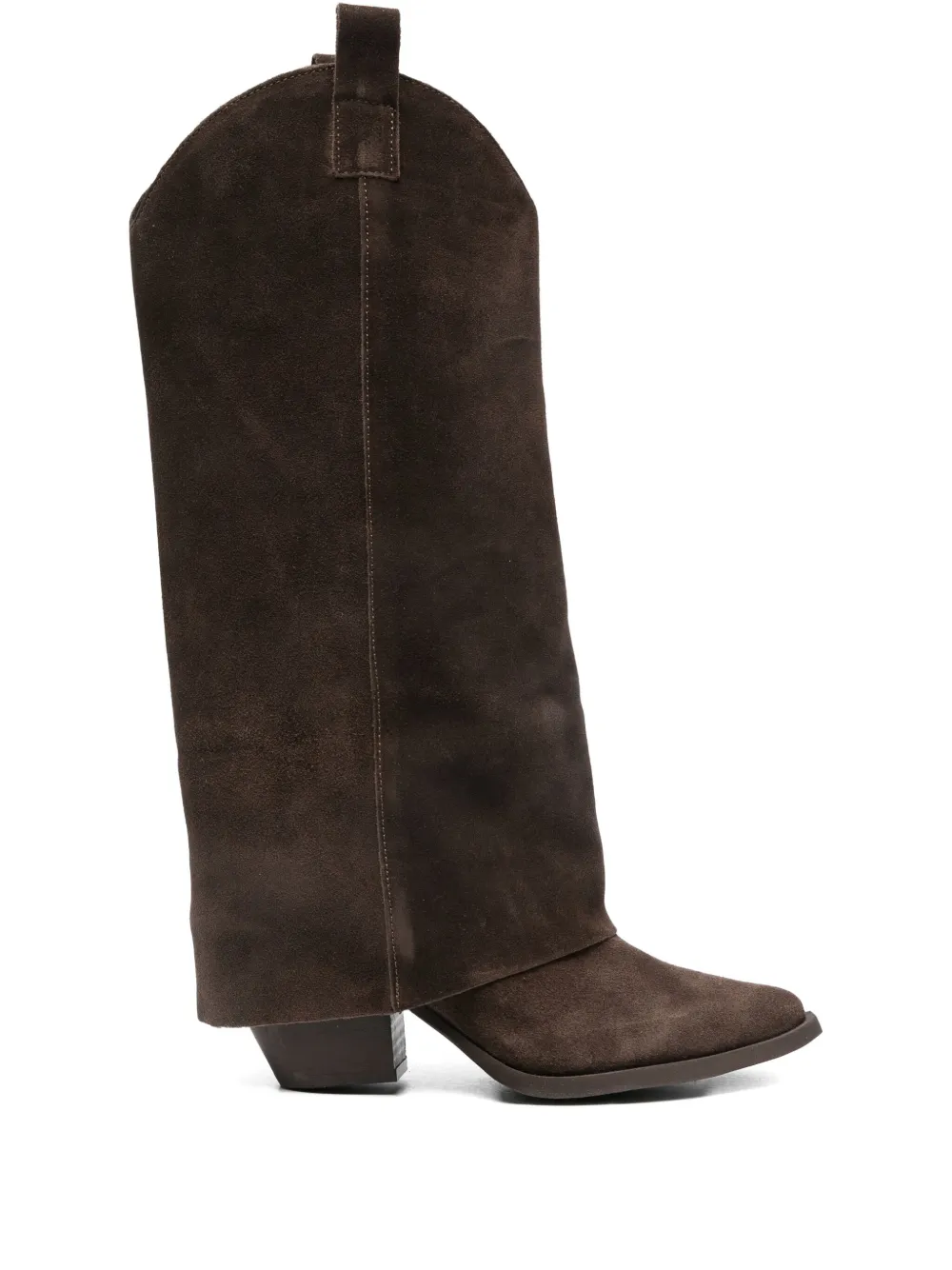 Gisel Moire 80 mm suède knielaarzen Bruin