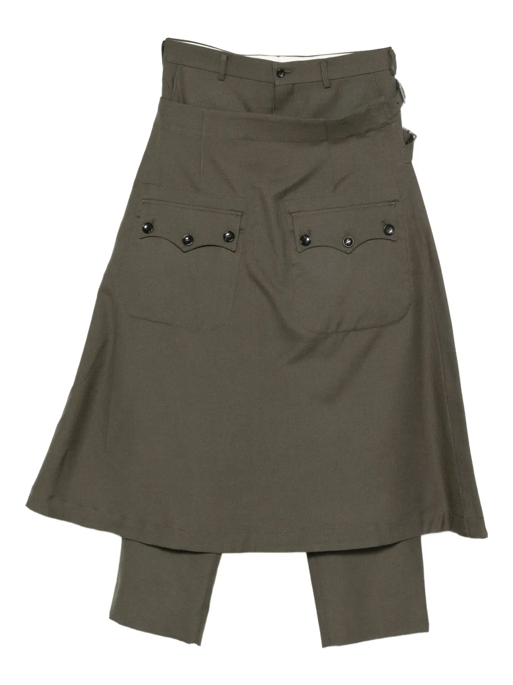Comme des Garçons Homme Plus レイヤードパネル パンツ - グリーン Comme des Garçons Homme Plus レイヤードパネル パンツ - グリーン