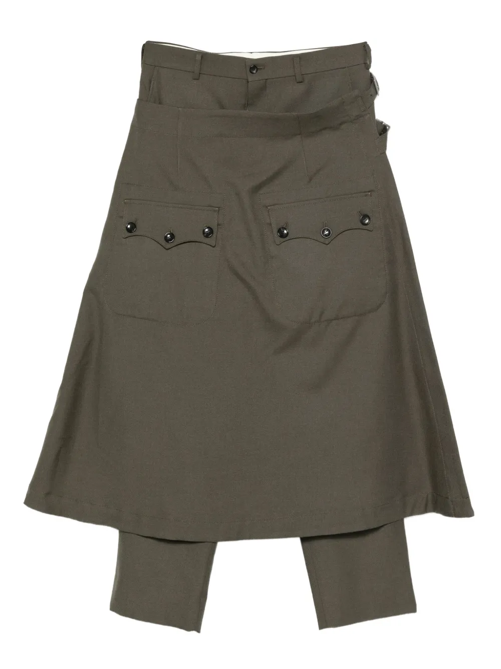 Comme des Garçons Homme Plus layered-panel pants | Green | Image 1