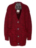 Essentiel Antwerp lace-insert button cardigan - Red