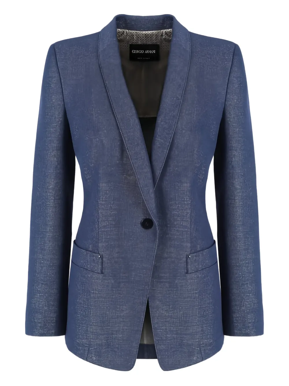 Giorgio Armani Single-breasted Denim Blazer In Blue