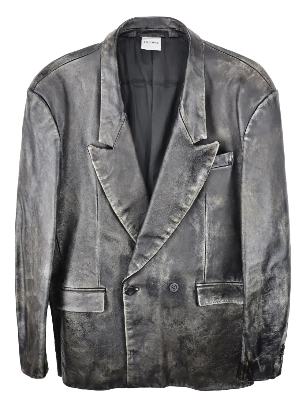 Readymade double-breasted leather jacket | Black | Image 1