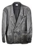 Readymade double-breasted leather jacket - Black