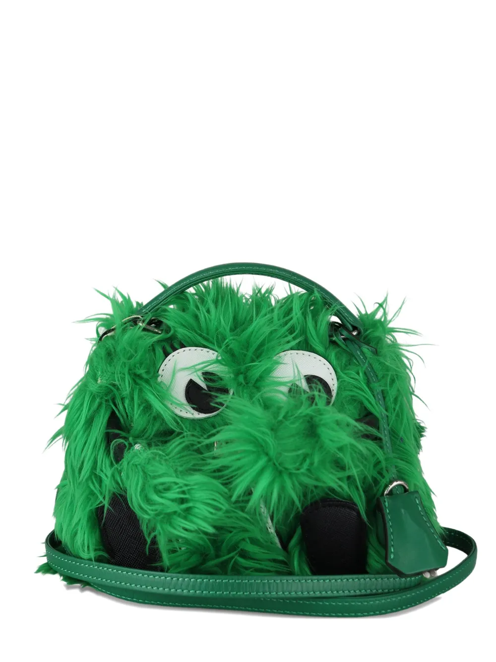 Readymade Monster Furry Eye-detail Messenger Bag In Green