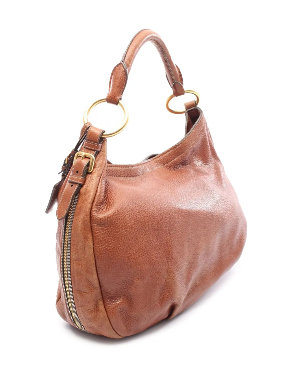 Pre-owned Prada 2000-2013 Cervo Antik Hobo Bag In Brown