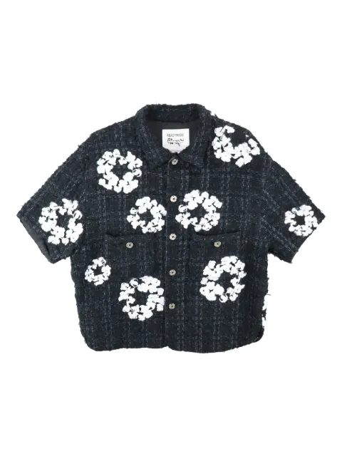 Readymade Half wreath-embellished tweed jacket