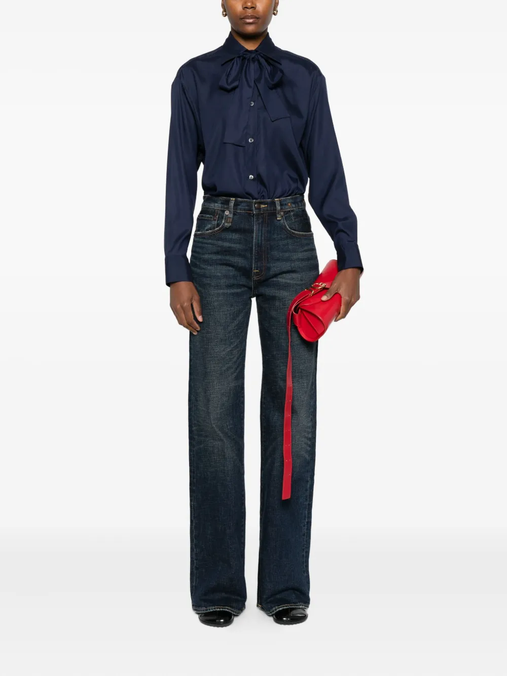 ARCHIVIO 67 Shirt met strik - Blauw