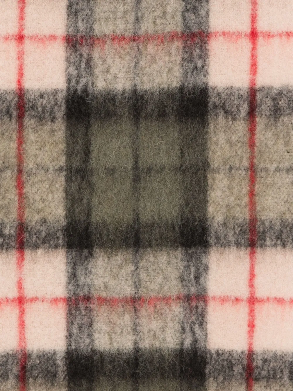 Closed checked fringed scarf - Roze