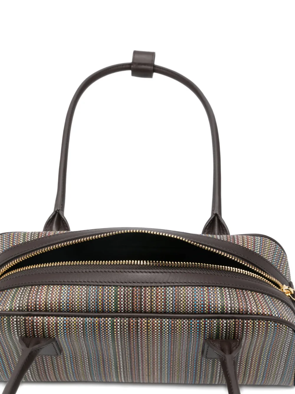 Paul Smith Striped Top-handles Shoulder Bag In Brown