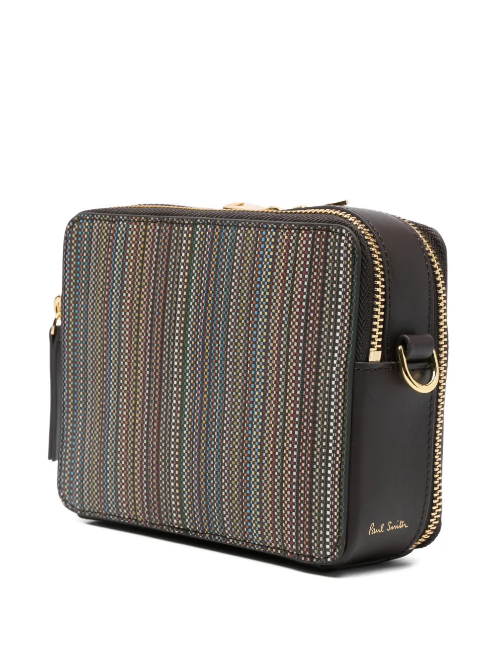 Paul Smith Gestreepte schoudertas met rits - Bruin