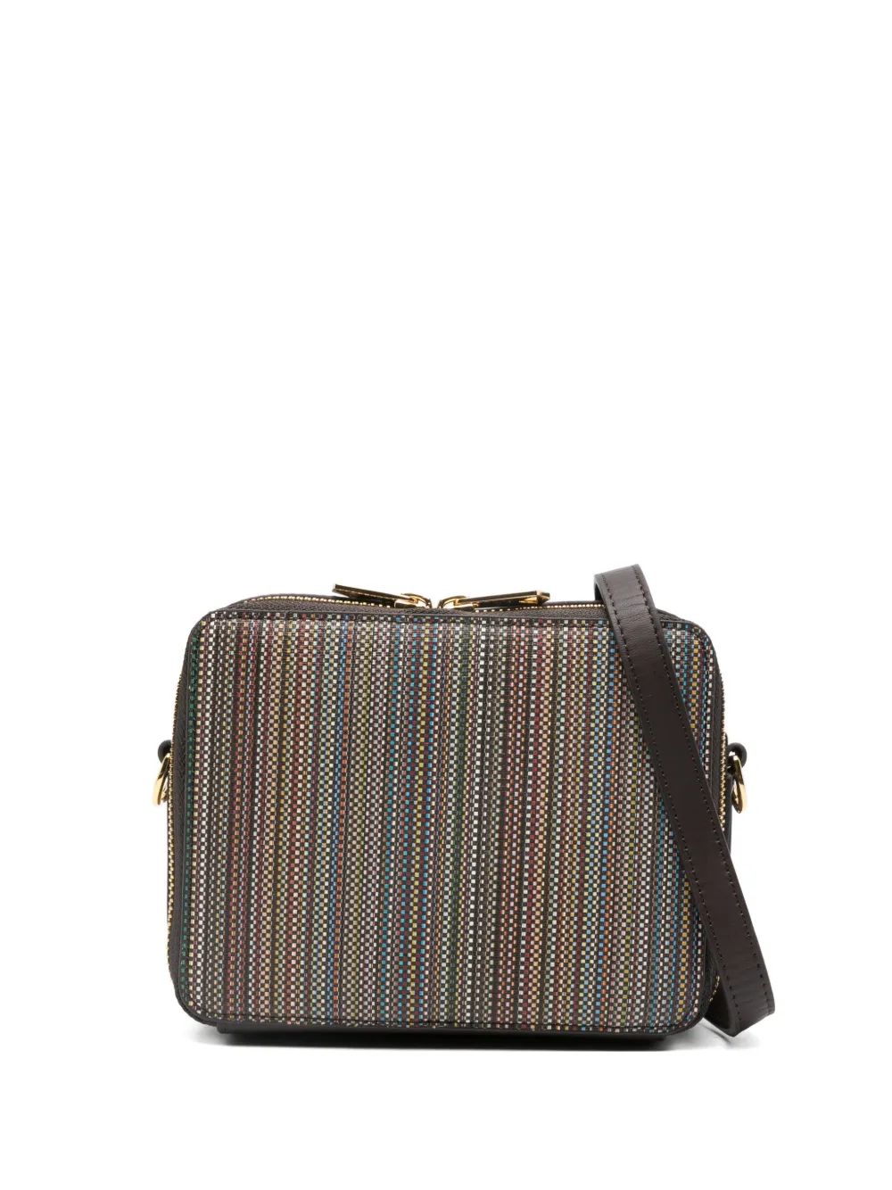 Paul Smith striped zip-top shoulder bag - ブラウン Paul Smith striped zip-top shoulder bag - ブラウン