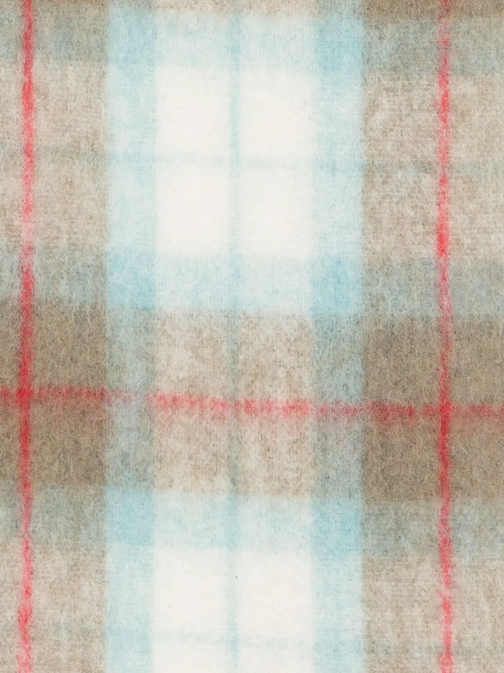 Closed plaid-check fringed scarf - Beige