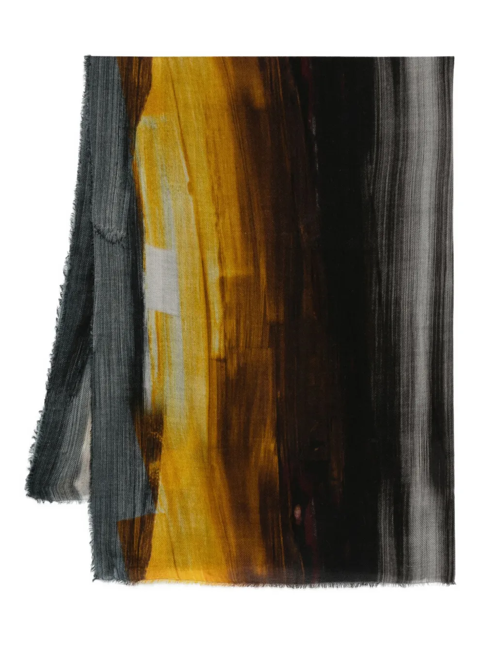 Faliero Sarti paint-print silk scarf | Brown | Image 1
