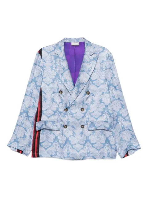 Pierre-Louis Mascia stripe-detail paisley-print jacket