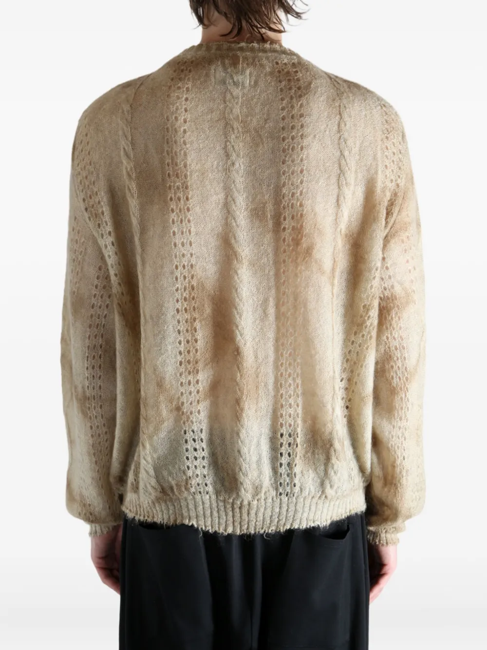 Magliano embellished cable-knit cardigan Beige