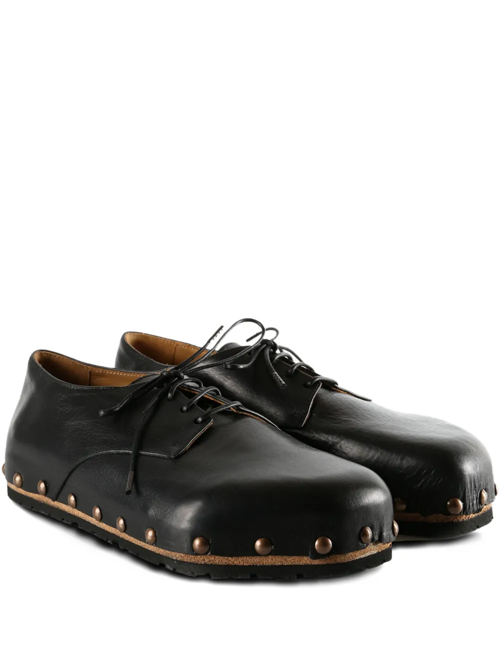Magliano Studded Leather Derby Shoes In Black