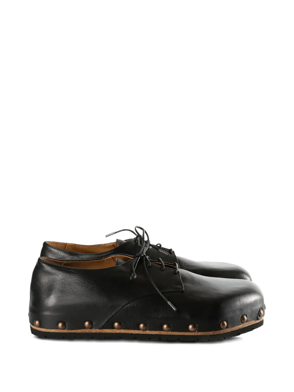 Magliano Studded Leather Derby Shoes In Black