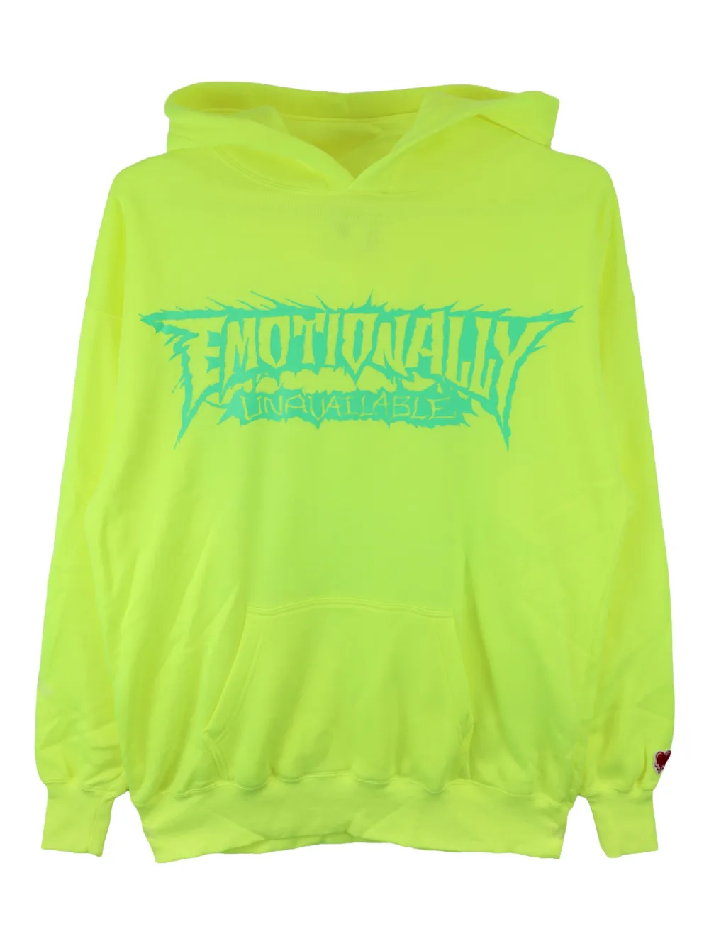 Emotionally Unavailable spiked-heart hoodie | Green | Image 1