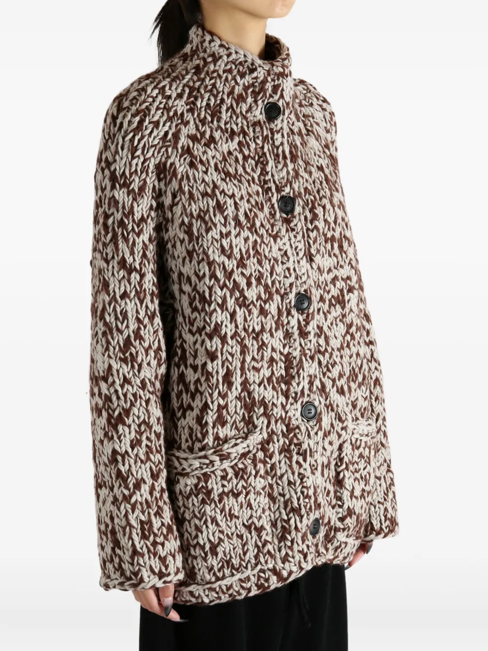Casey Casey Patch-pocket Button Cardigan In Gray