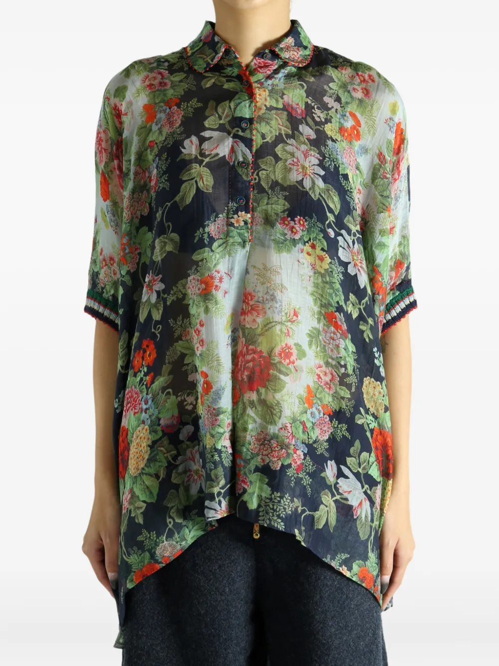 Pero floral-print shirt - Groen