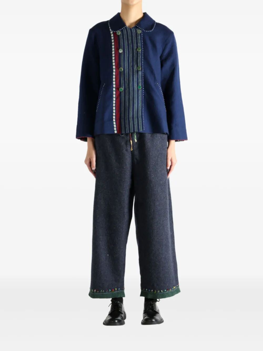 Pero embroidered striped wool jacket | Oversized Jackets | Image 2