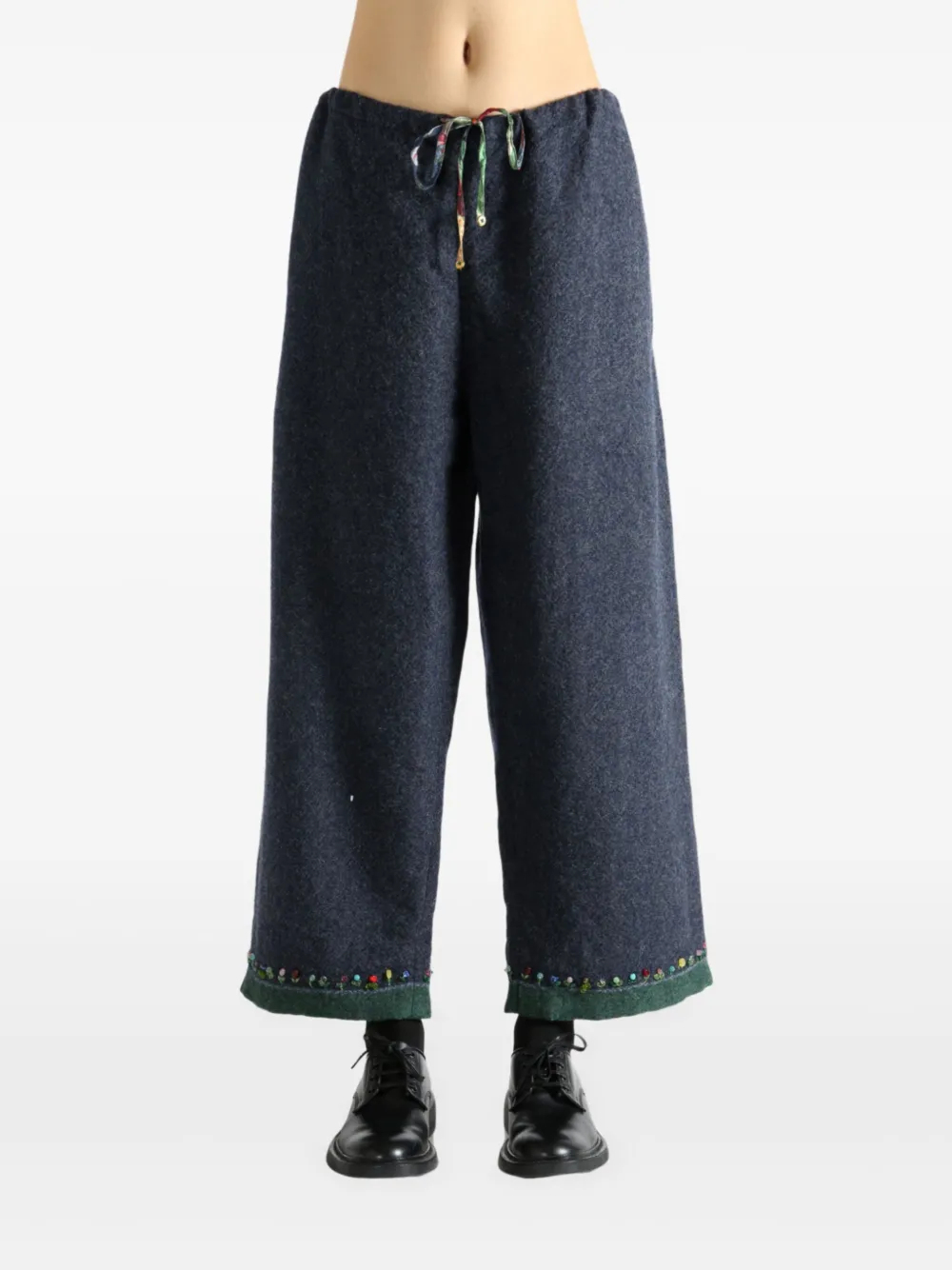 Pero drawstring cropped trousers - Grijs