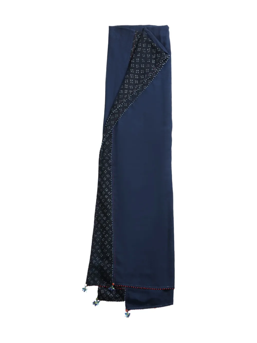 Pero beaded-embellished patterned scarf - Blauw