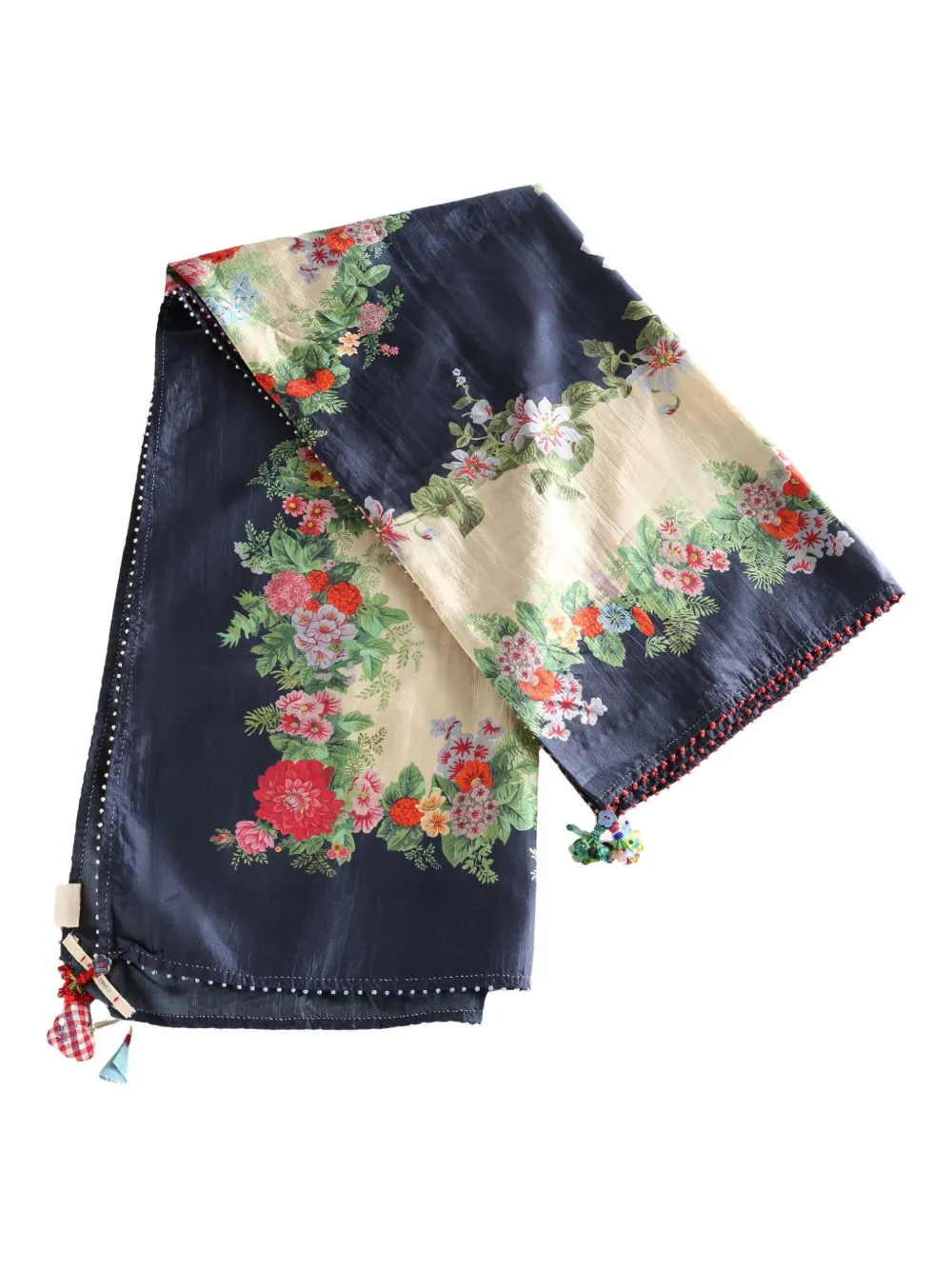 Pero floral beaded scarf - Blu