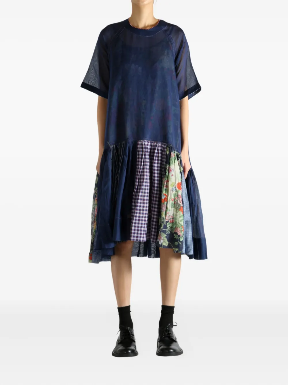 Pero Enchanted Garden midi dress - Blauw