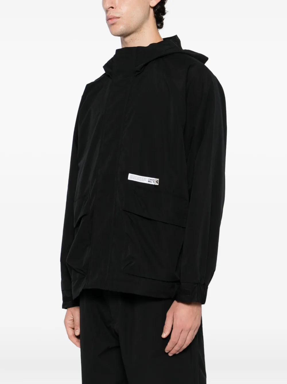 Fingercroxx Logo-patch Jacket In Black