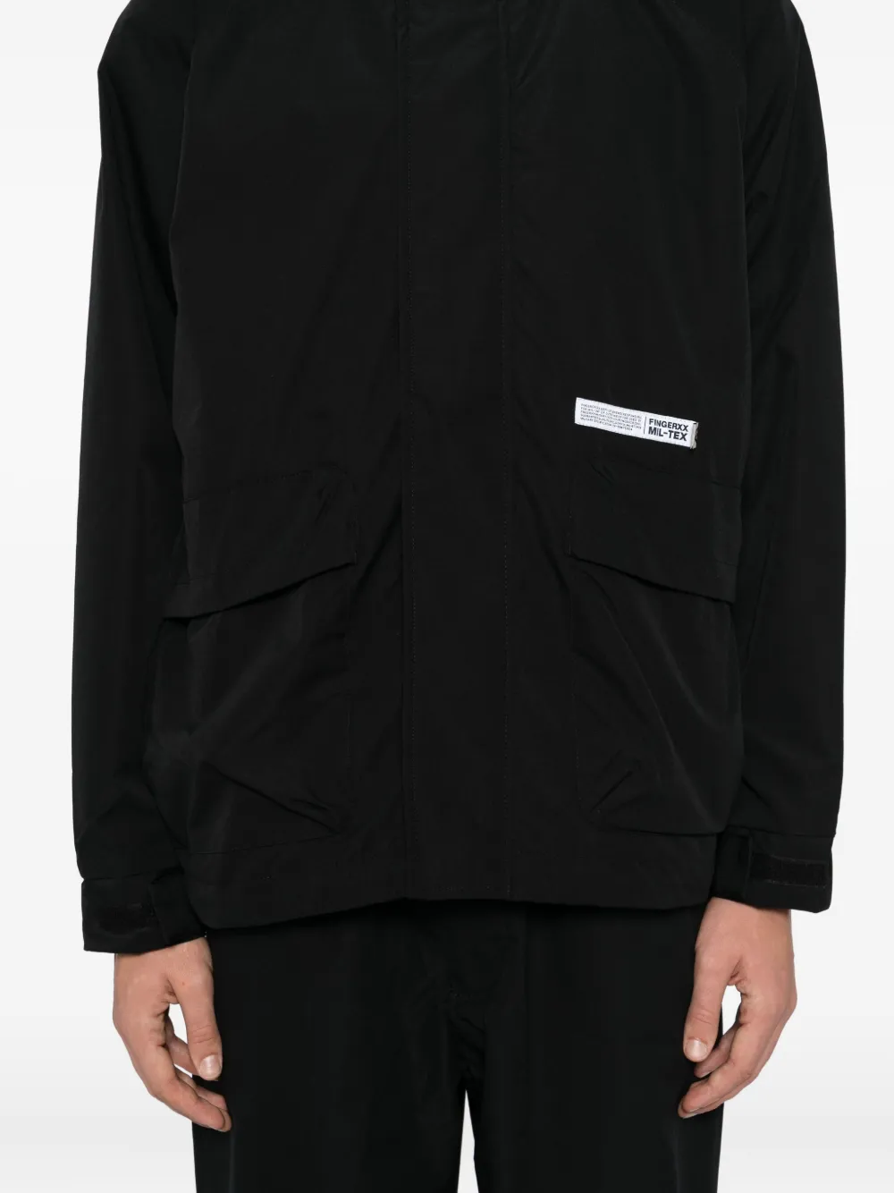 Fingercroxx Logo-patch Jacket In Black