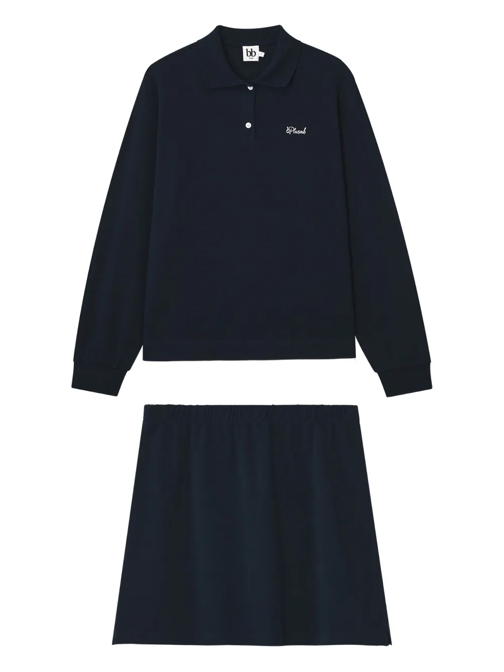 B+ab Embroidered-logo Cotton Ensemble (set Of Two) In Blue