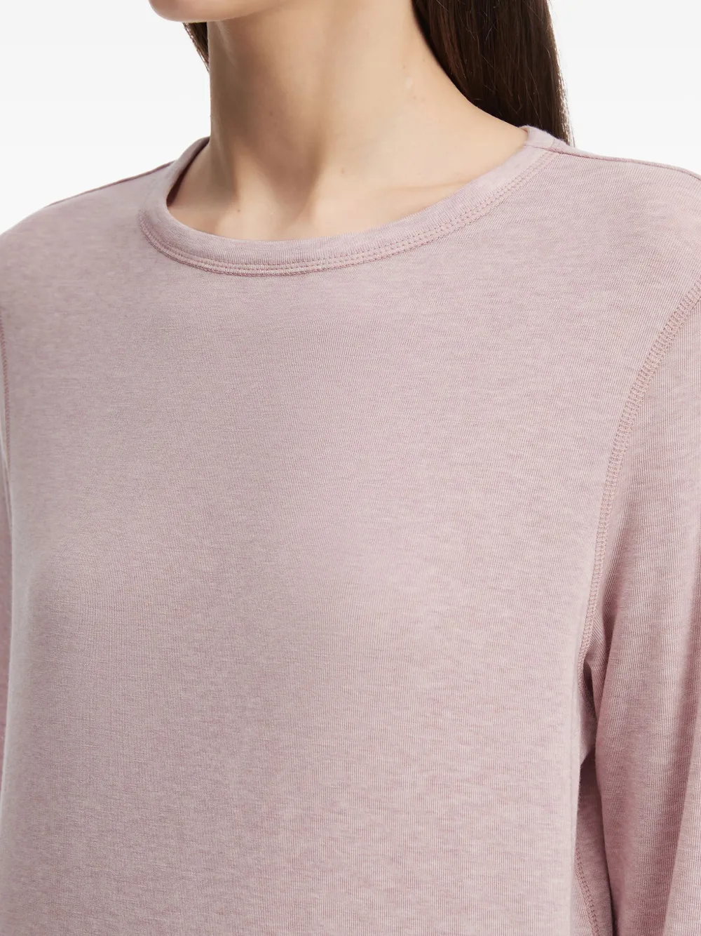 B+ab Raw-edge Long-sleeve T-shirt In Pink