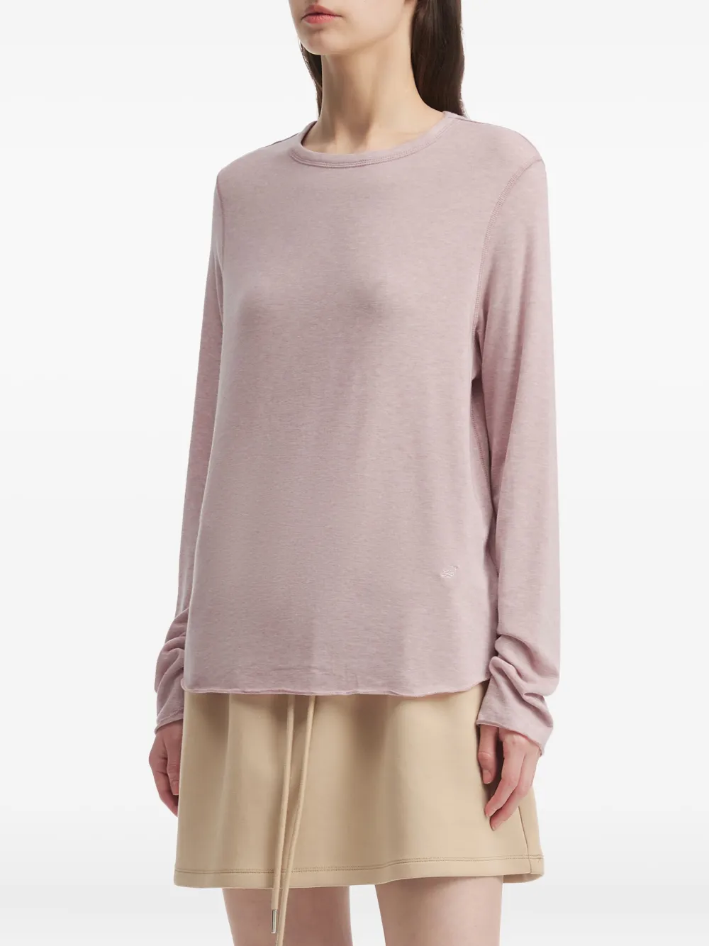 B+ab Raw-edge Long-sleeve T-shirt In Pink