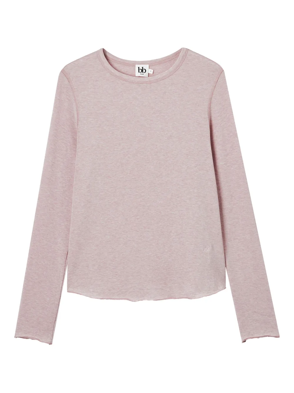 B+ab Raw-edge Long-sleeve T-shirt In Pink